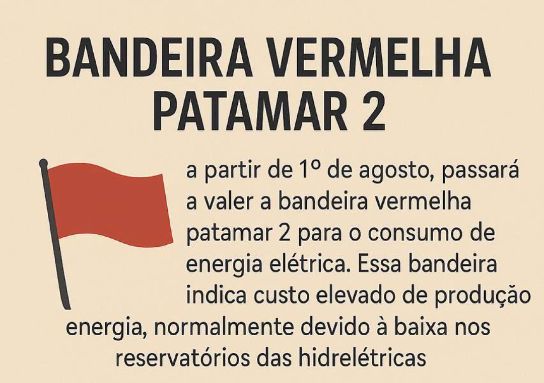 BANDEIRA VERMELHA PATAMAR 2 NAS CONTAS DE ENERGIA ELÉTRICA NO BRASIL