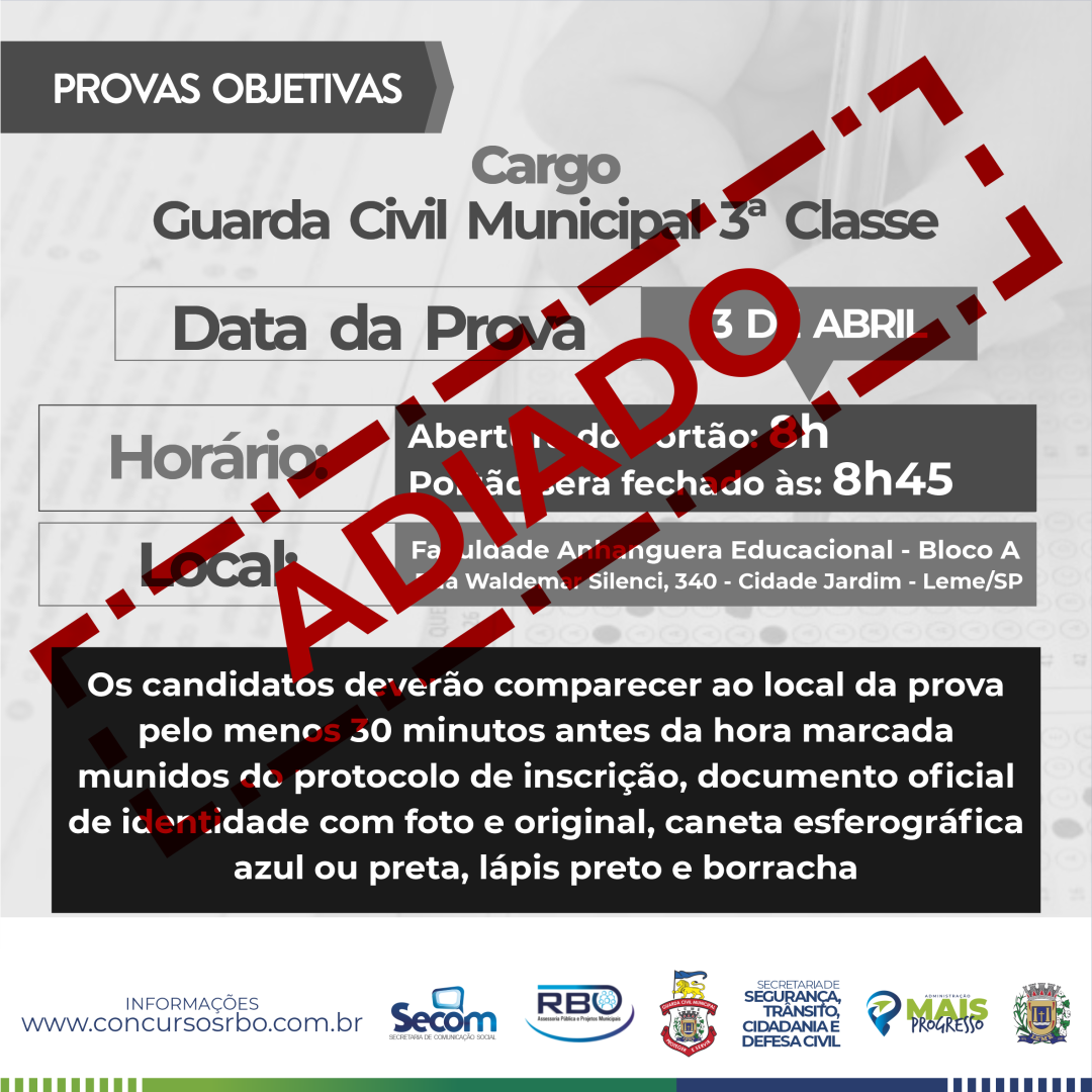 CONCURSO PARA GUARDA CIVIL MUNICIPAL – SUSPENSO