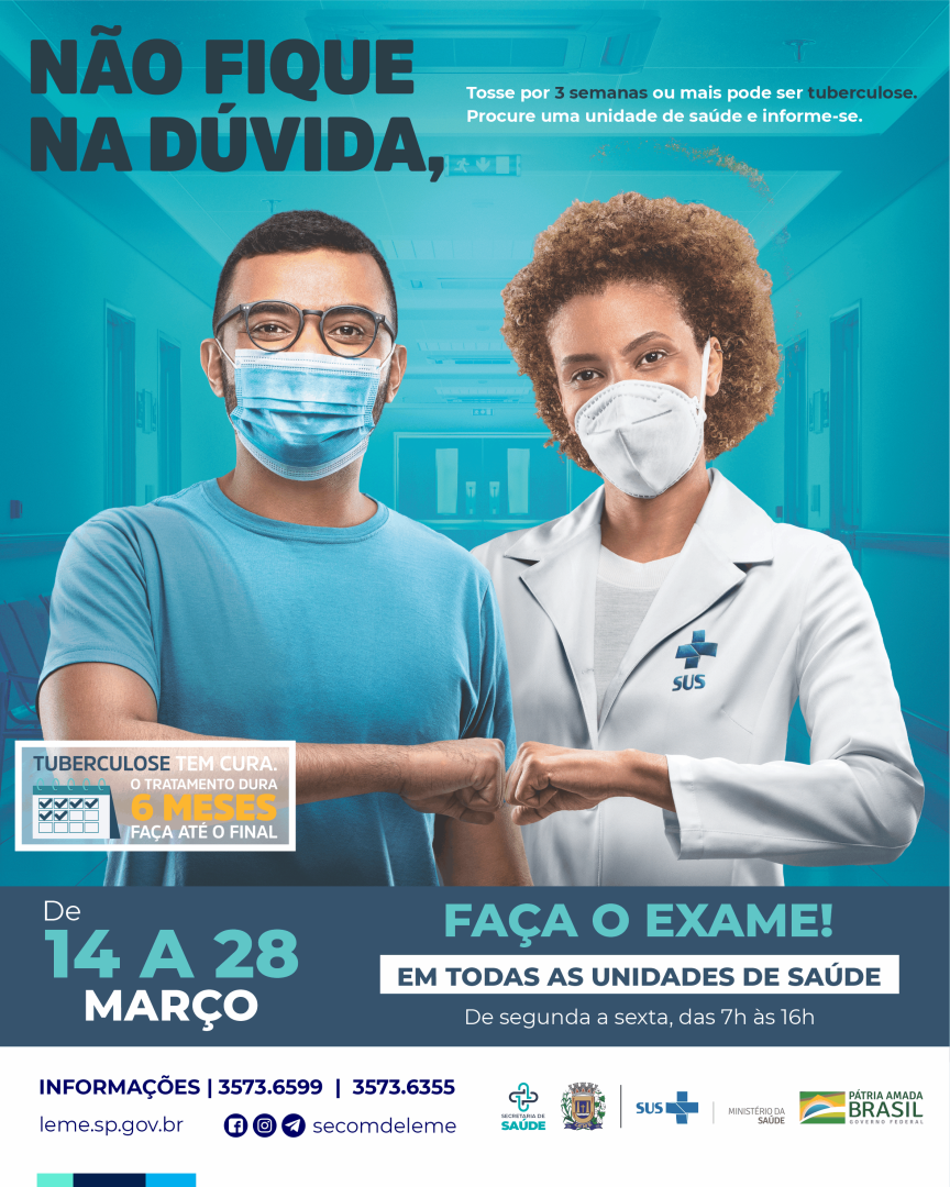 Campanha contra a Tuberculose tem início na segunda-feira, 14 de março