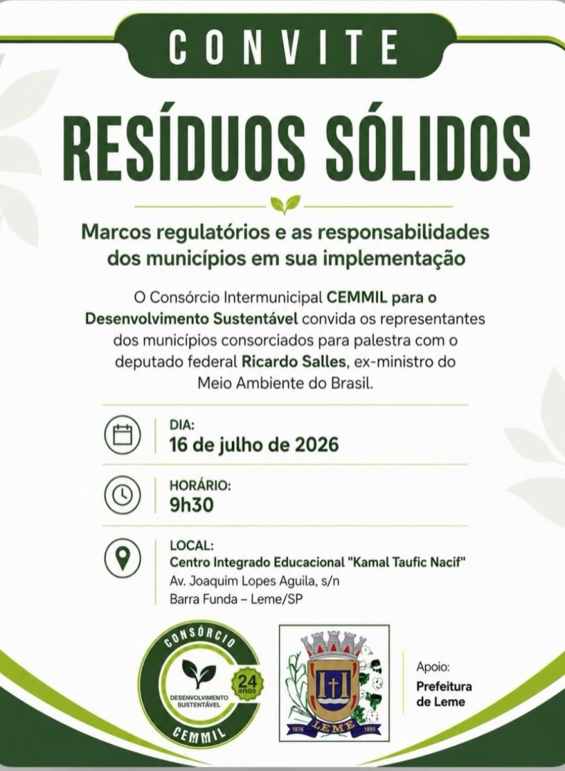 CEMMIL PROMOVE PALESTRA SOBRE GESTÃO DE RESÍDUOS SÓLIDOS E RESPONSABILIDADES DOS MUNICÍPIOS