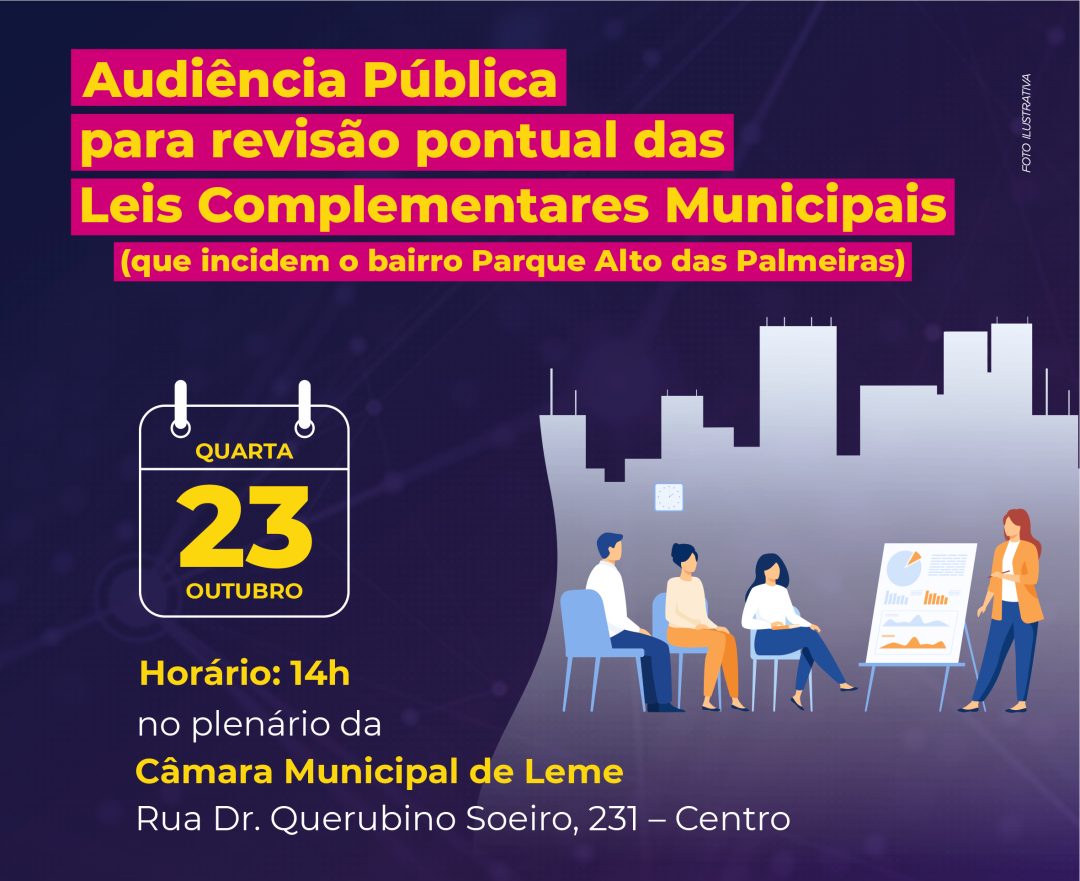 AUDIÊNCIA PÚBLICA NO DIA 23 DE OUTUBRO