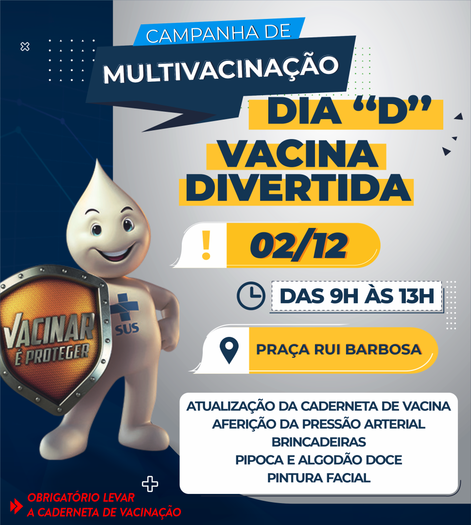 Campanha de Multivacinação 2023 - Dia “D” acontece no dia 02 de Dezembro