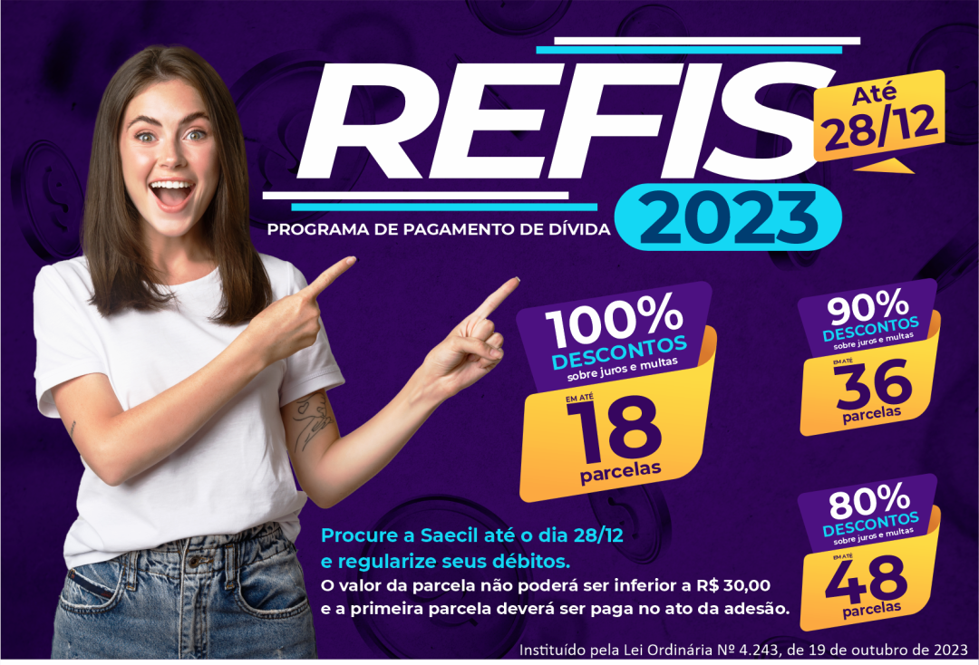 População tem até o dia 28 de dezembro para regularizar seus débitos com a SAECIL com descontos de até 100% nos juros e multas