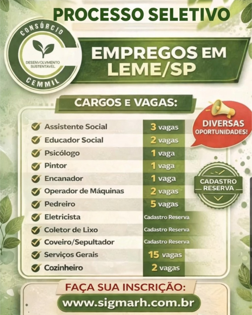CEMMIL ABRE INSCRIÇÕES PARA PROCESSO SELETIVO 2026