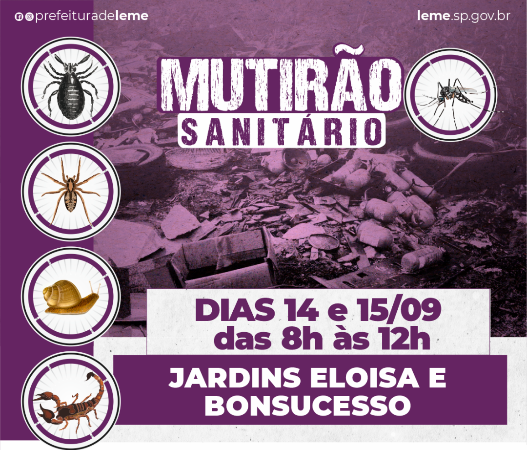 “MUTIRÃO SANITÁRIO” nos dias 14 e 15 de setembro