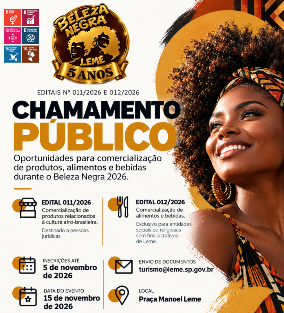 ESTÃO ABERTOS DOIS CHAMAMENTOS PÚBLICOS PARA O BELEZA NEGRA 2026