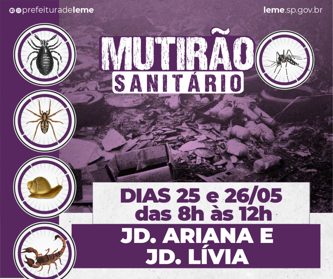 “MUTIRÃO SANITÁRIO” nos dias 25 e 26 de maio