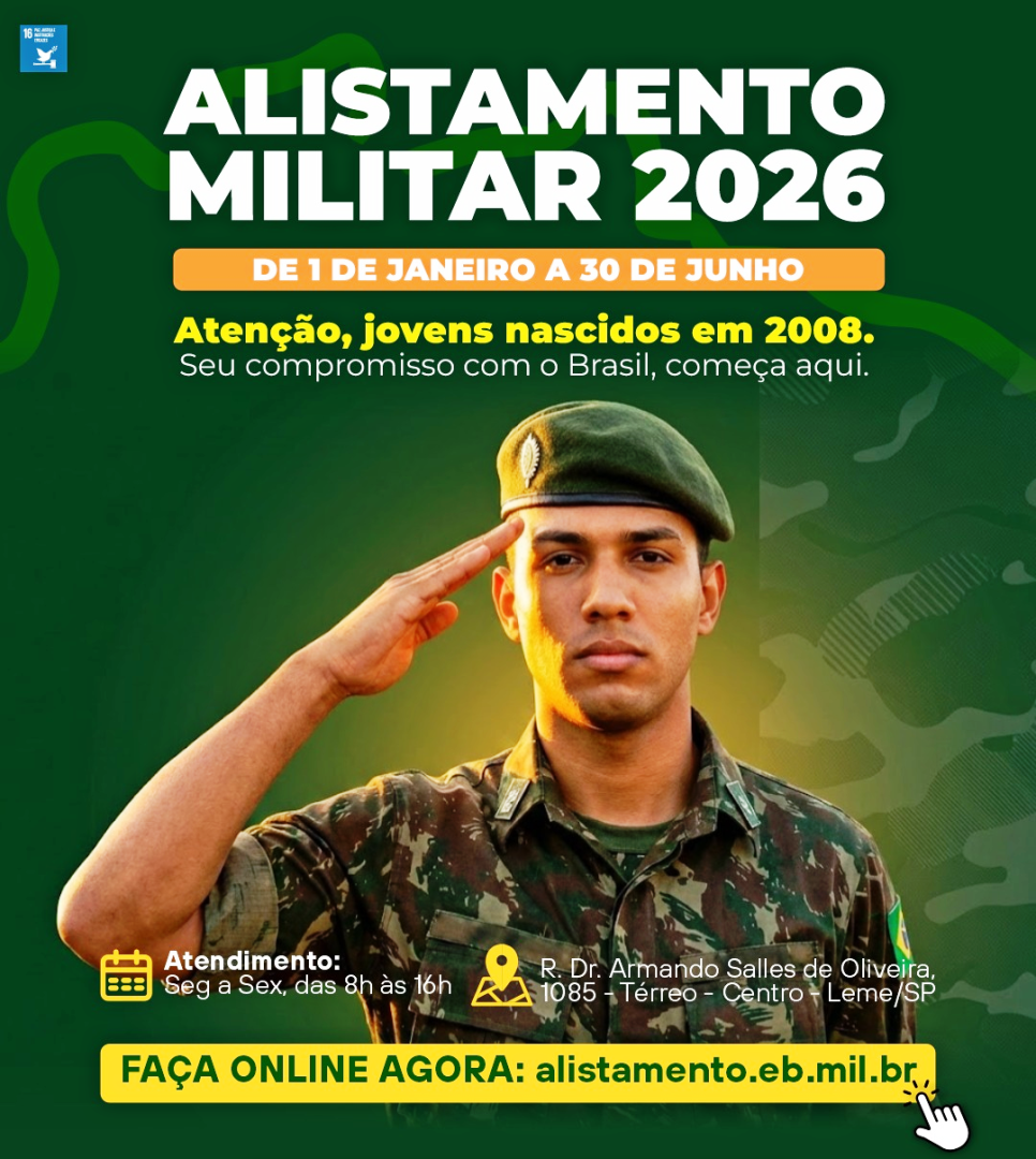 JUNTA DE SERVIÇO MILITAR INFORMA SOBRE ALISTAMENTO 2026
