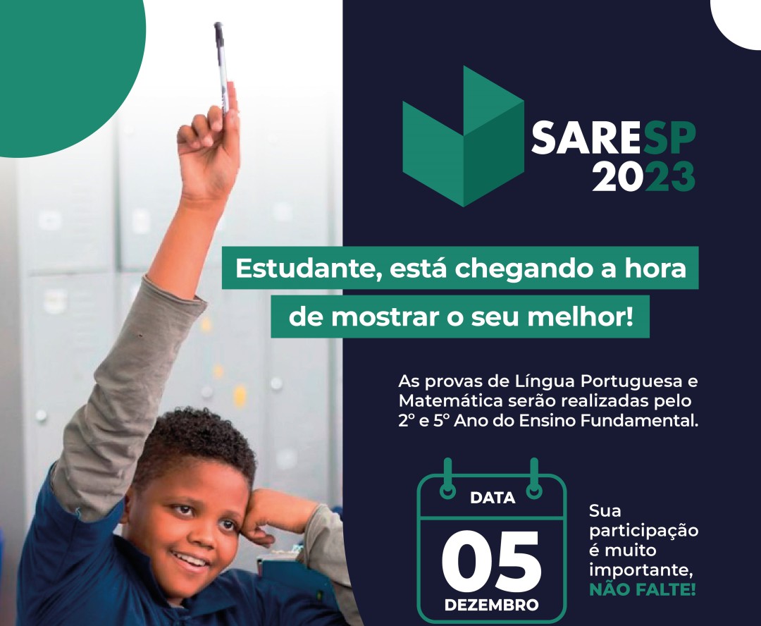 Alunos do 2º e 5º ano da Rede Municipal realizarão o SARESP 2023