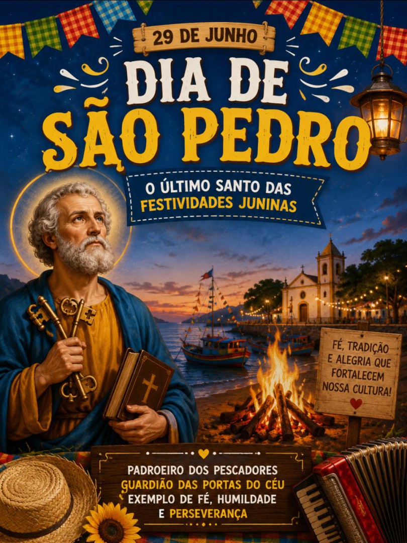 DIA DE SÃO PEDRO – 29 DE JUNHO -  O ÚLTIMO SANTO DAS FESTIVIDADES JUNINAS