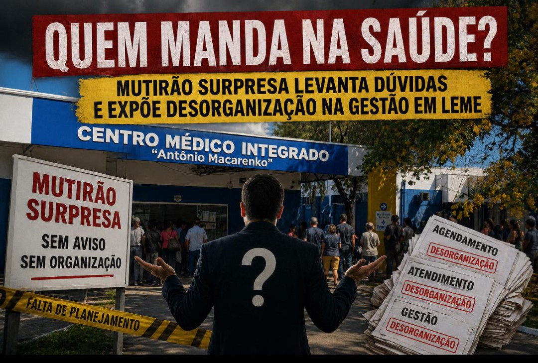 QUEM MANDA NA SAÚDE? MUTIRÃO “SURPRESA” LEVANTA DÚVIDAS E EXPÕE DESORGANIZAÇÃO NA GESTÃO EM LEME