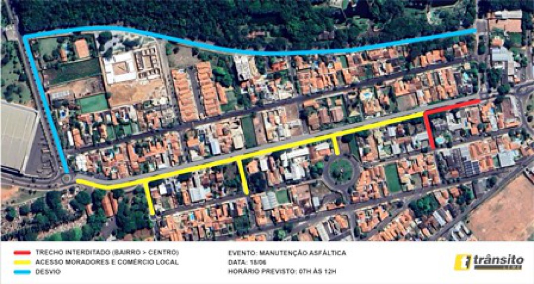 INTERDIÇÃO NA AVENIDA DA SAUDADE DIA 18 DE JUNHO