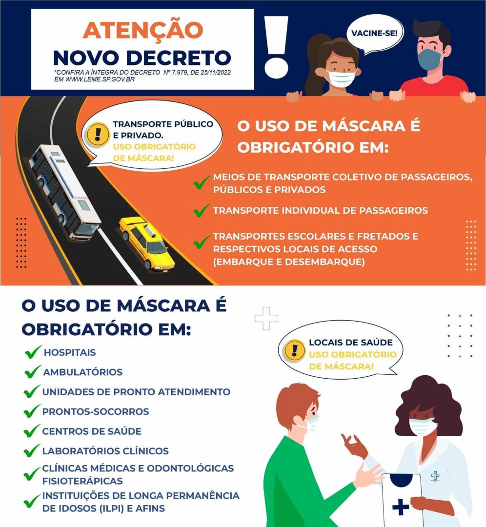 Atenção para o Novo Decreto sobre o uso de máscara