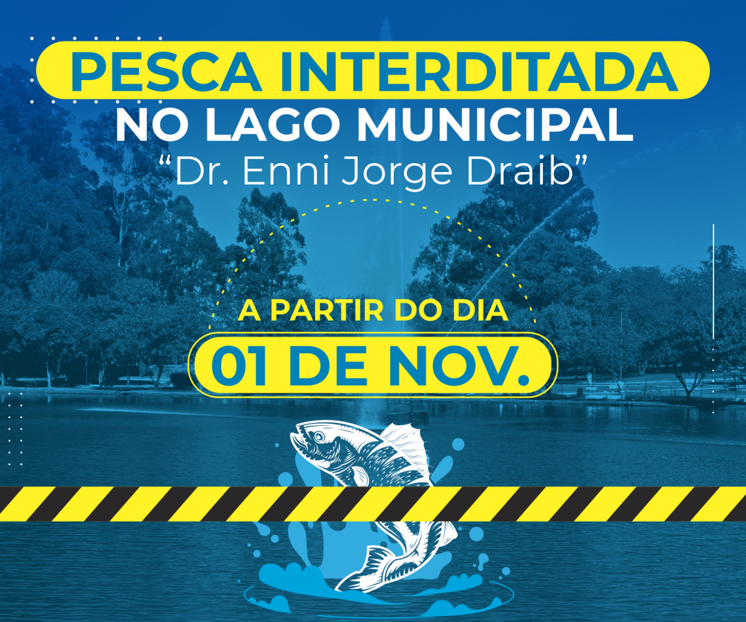 Pesca no Lago Municipal ficará interditada até 01 de março de 2024