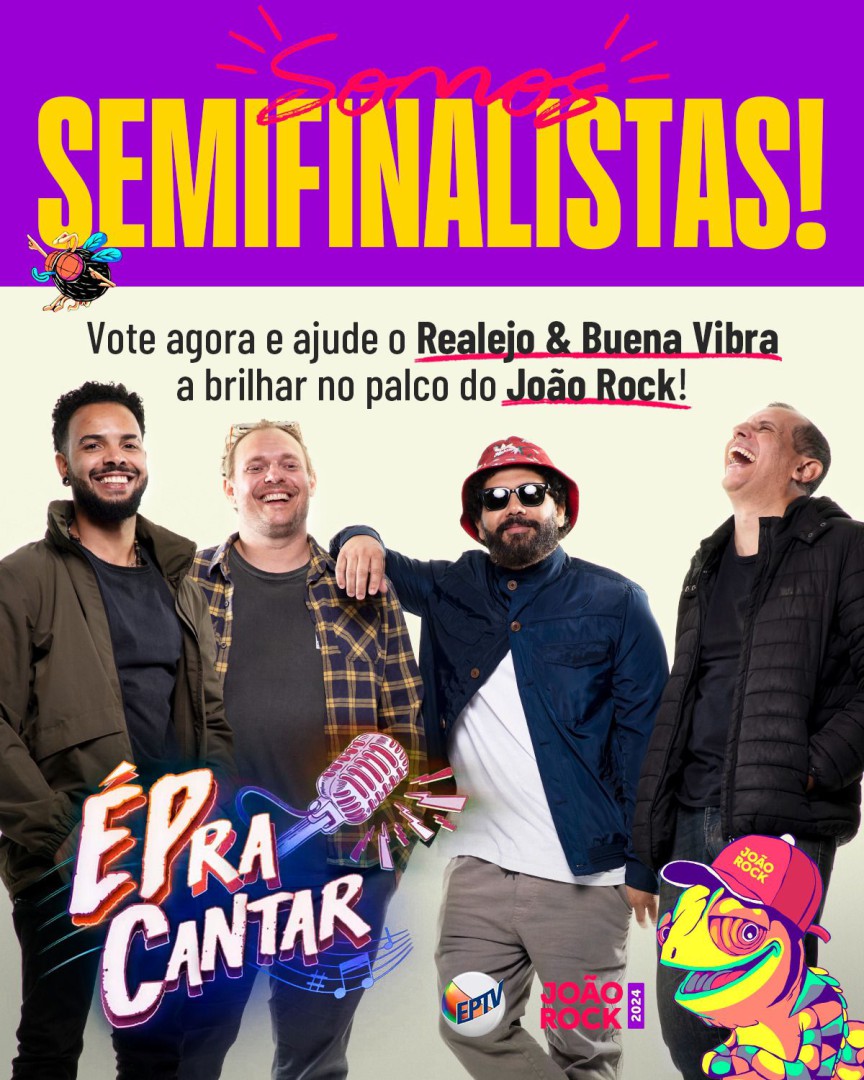 A BANDA LEMENSE, REALEJO & BUENA VIBRA É UMA DAS SEMIFINALISTAS DO CONCURSO MUSICAL “É PRA CANTAR”  DA EPTV.