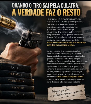 QUANDO O TIRO SAI PELA CULATRA, A VERDADE FAZ O RESTO